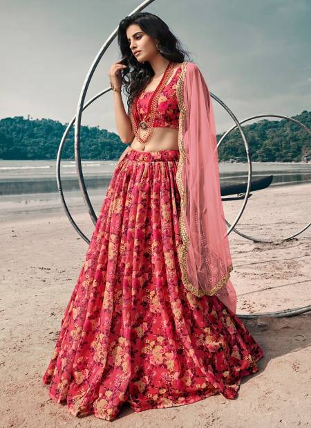 Red Colour Arya Euphoria 6 Exclusive Designer Festive Wear Organza Printed Lehenga Choli Collection 5305